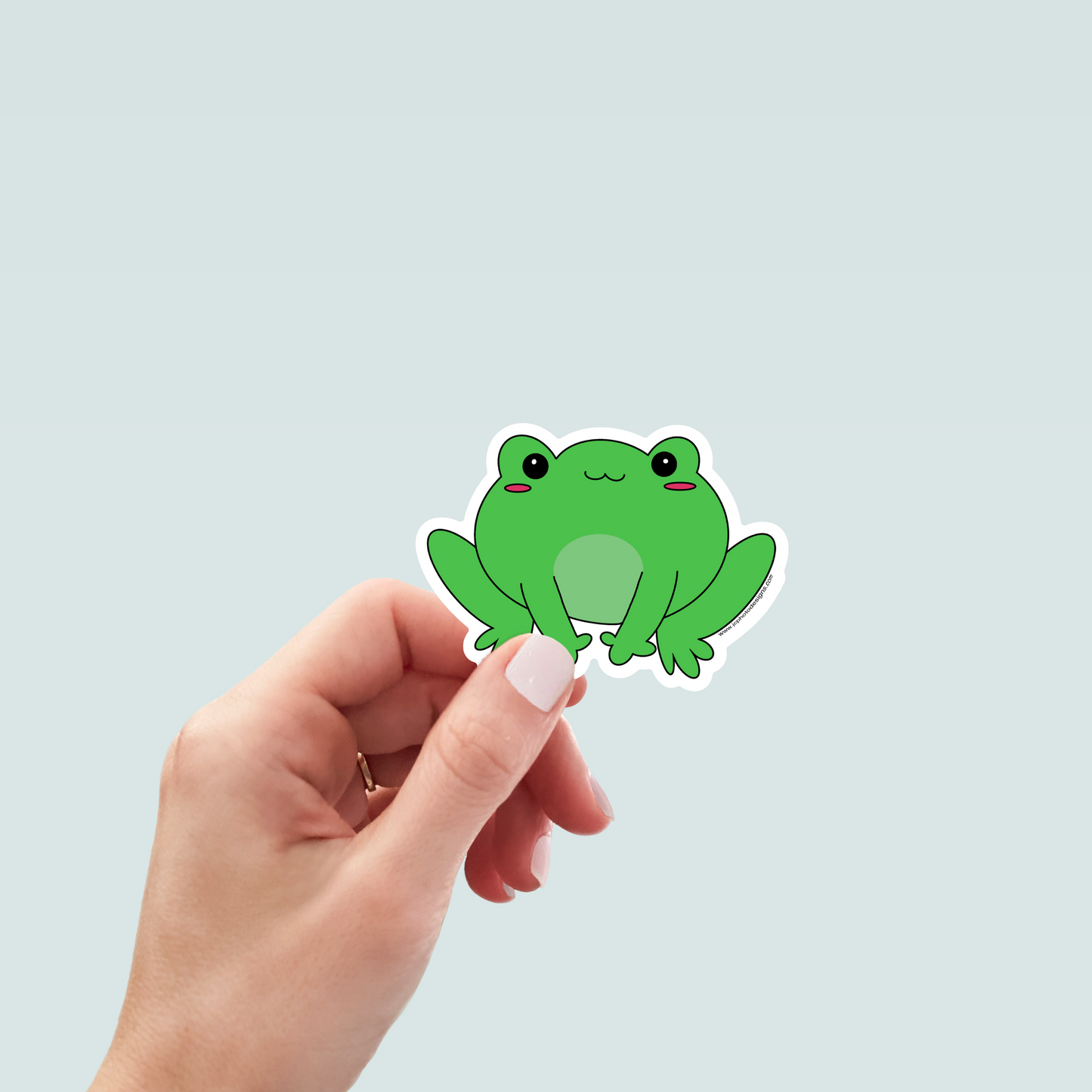 Chubby Green Frog Art Decal Stickers, Funny Handmade Cute Gift