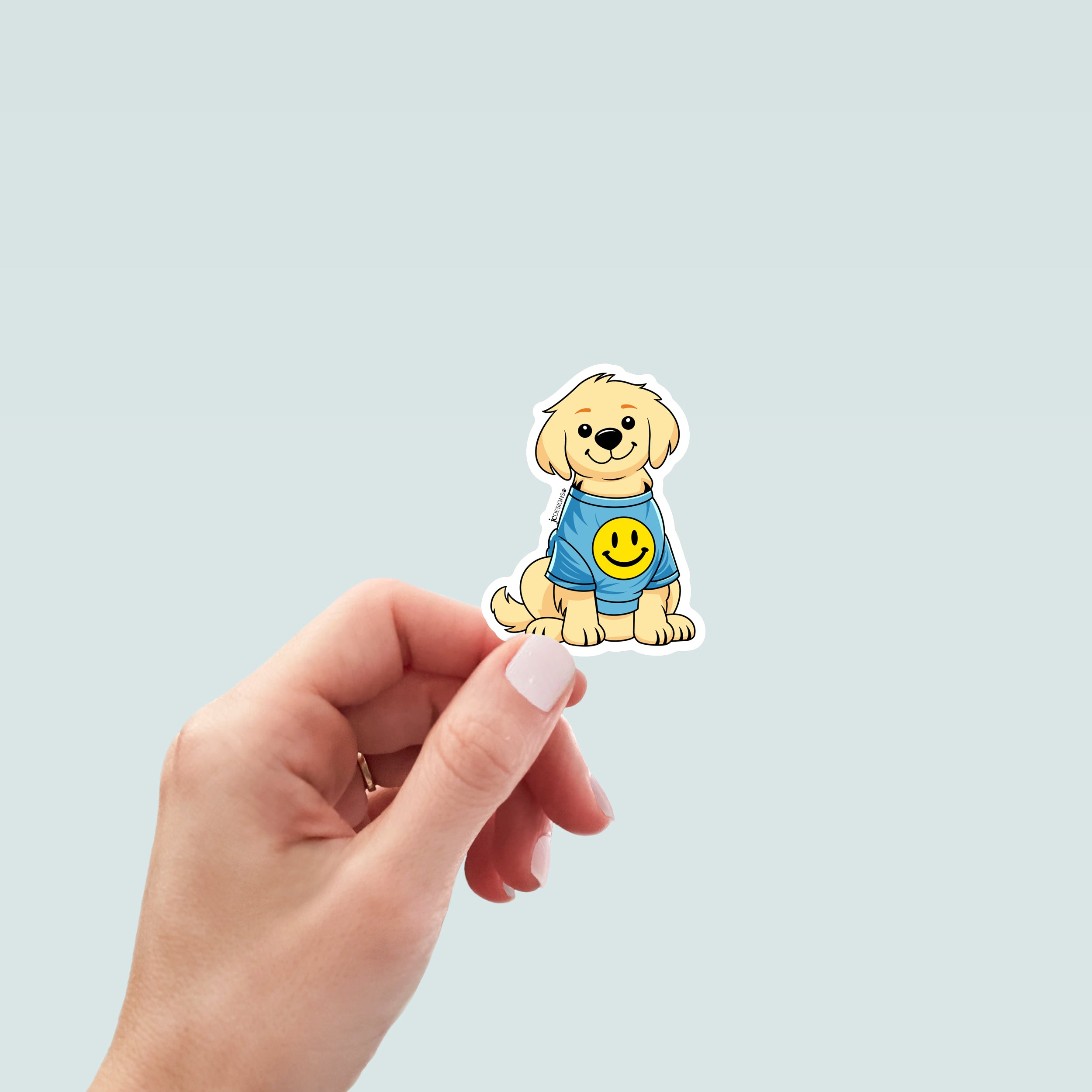 Happy Golden Retriever Sticker - Hand-Drawn Vinyl Decal