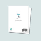 back of HO HO HO card showing JC Pet Designs logo and a unique tagline message "It's a ho ho ho season", Oz's paw print is in lower left corner above words "blank inside, made in the USA", the sku and barcode are on the lower right corner of the card, white background