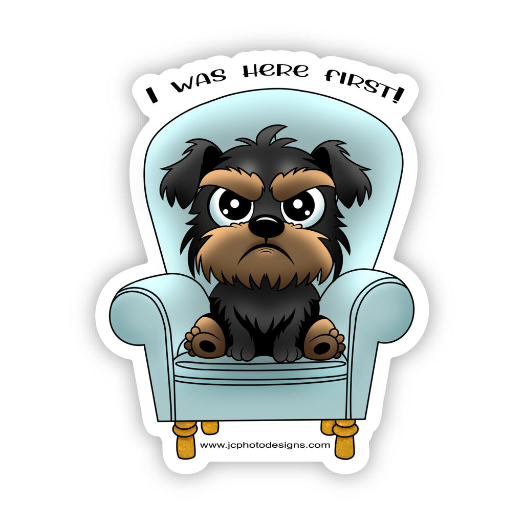 'I Was Here First' Dog Sticker - JC Designs
