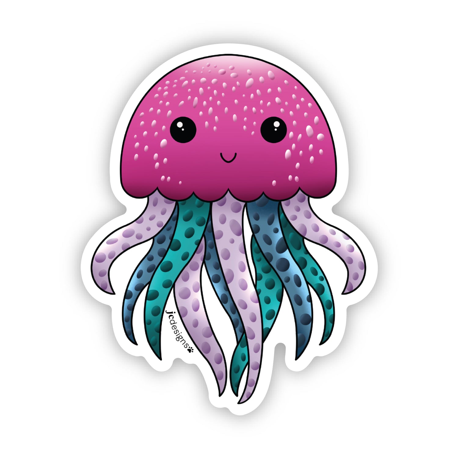 Jellyfish Ocean Sticker - Vinyl Die Cut Waterproof 3 Inch