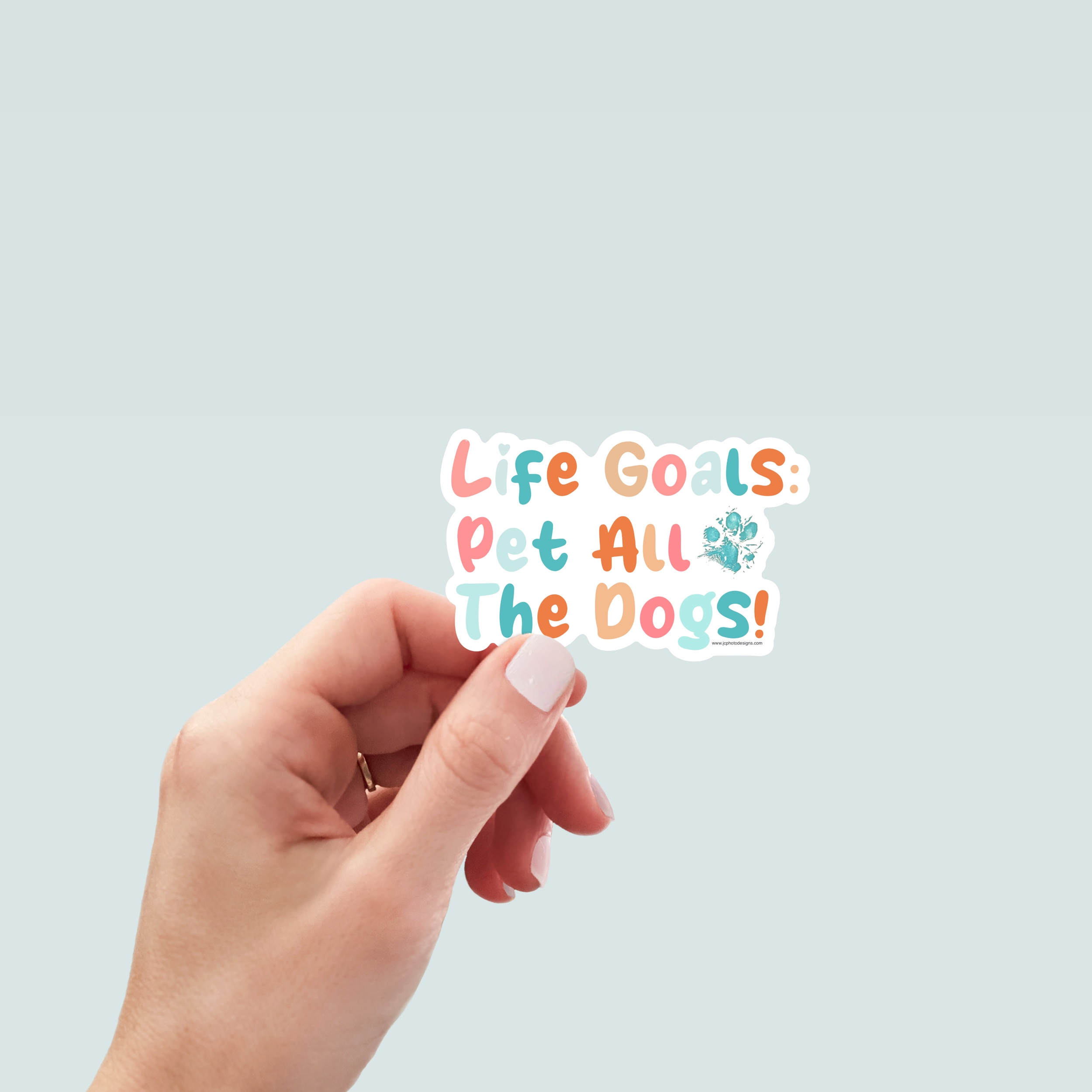 Life Goals Pet All the Dog Sticker - Hand-Drawn Vinyl Decal