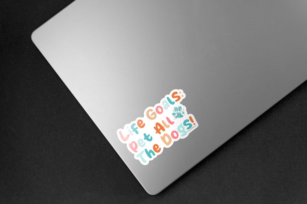 Life Goals Pet All the Dog Sticker - Hand-Drawn Vinyl Decal
