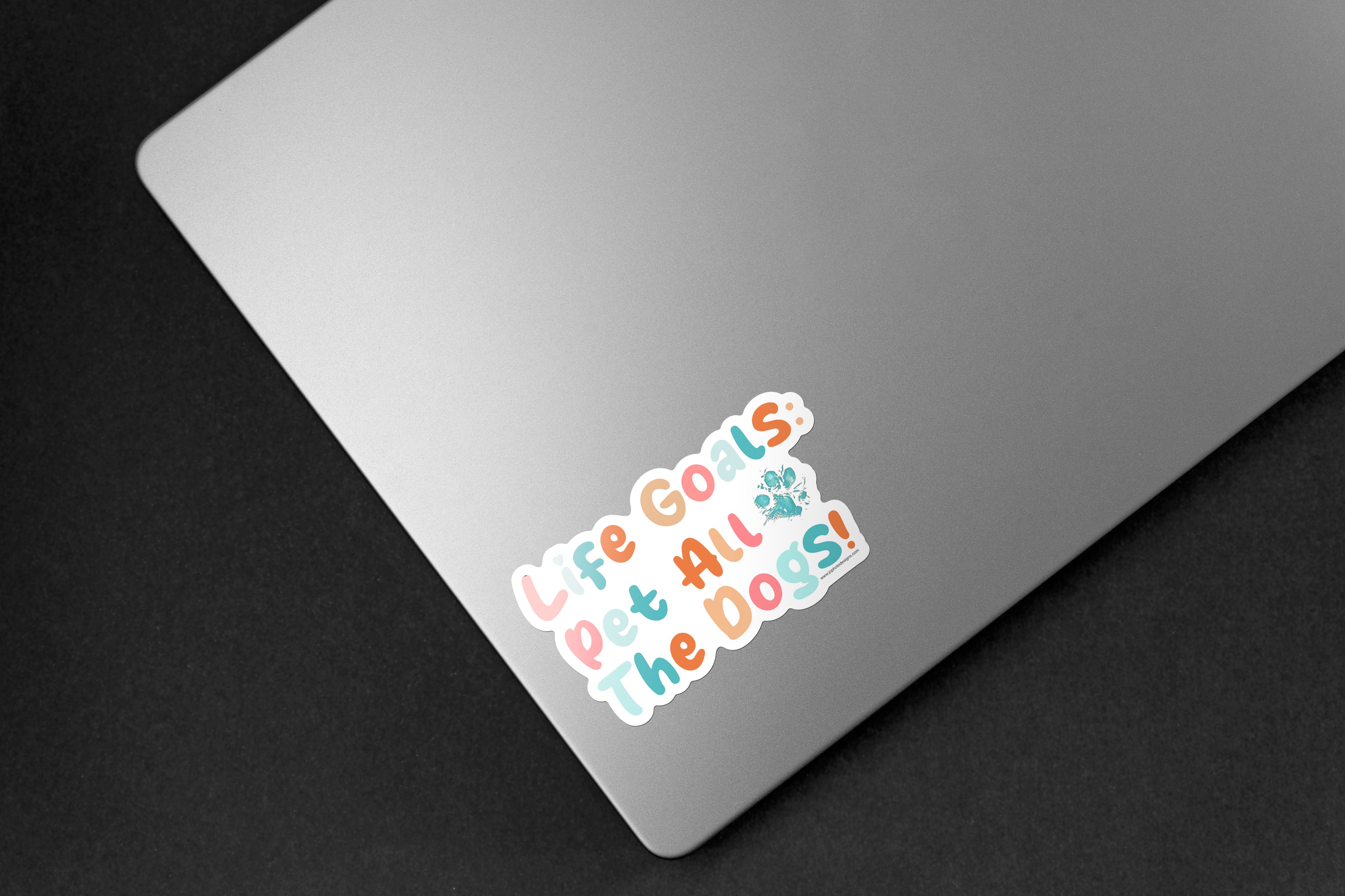 Life Goals Pet All the Dog Sticker - Hand-Drawn Vinyl Decal