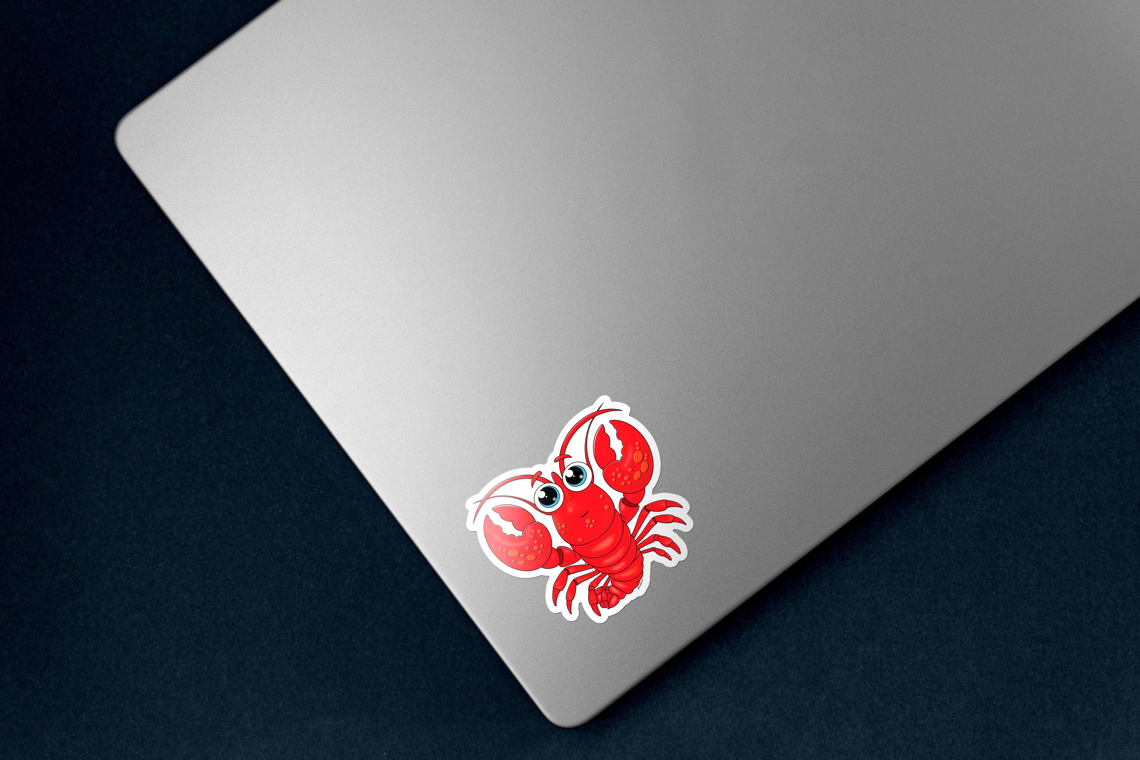 Cheerful Red Lobster Sticker - Hand-Drawn Vinyl Decal