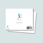 back of Love Speaks in Flowers card showing JC Pet Designs logo and a unique tagline message that reads "Love Speaks in Flowers", in bottom left corner is Oz's paw print in teal above the text "blank inside, made in the USA", the sku and barcode are in the bottom right corner