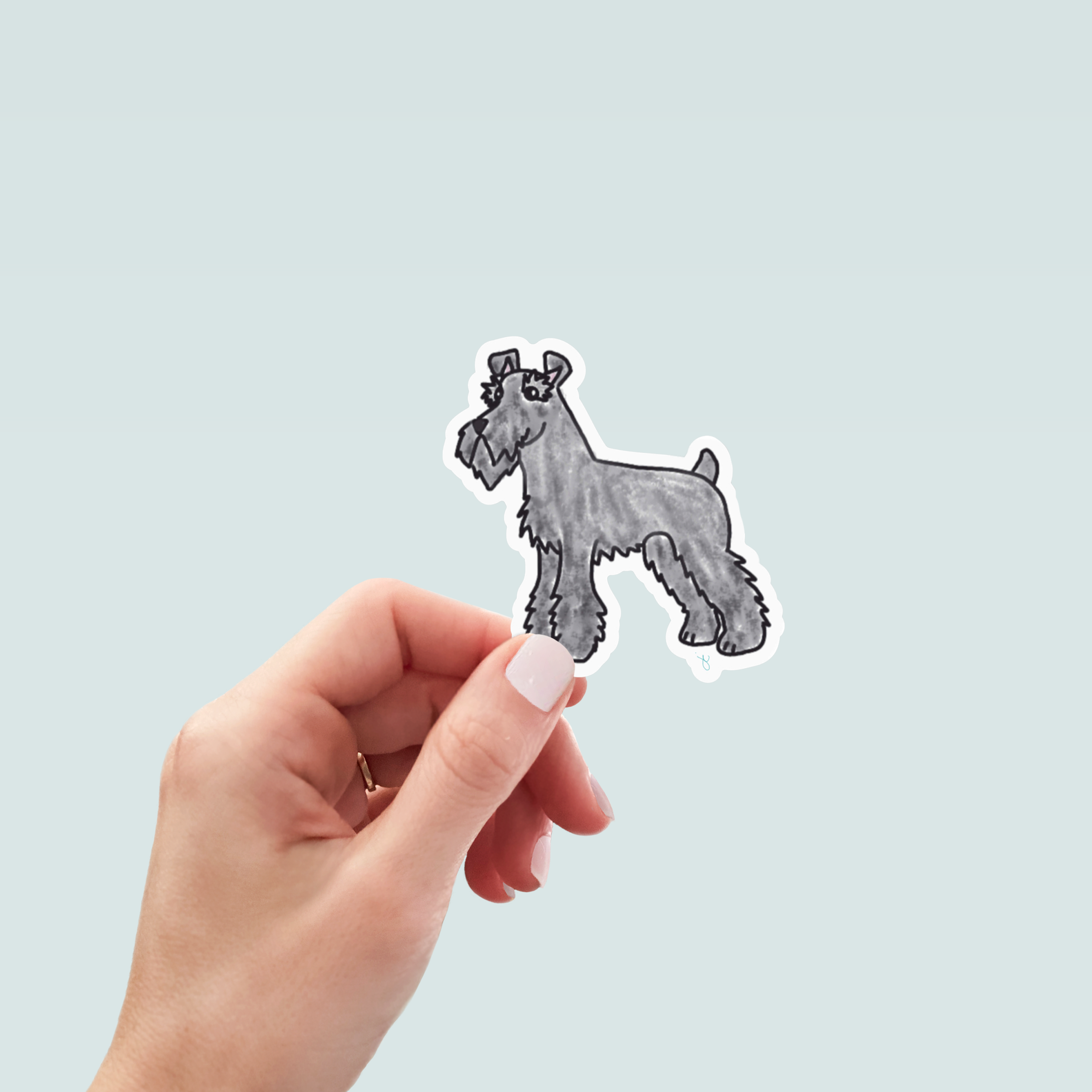 Schnauzer Dog Sticker - Hand-Drawn Vinyl Decal