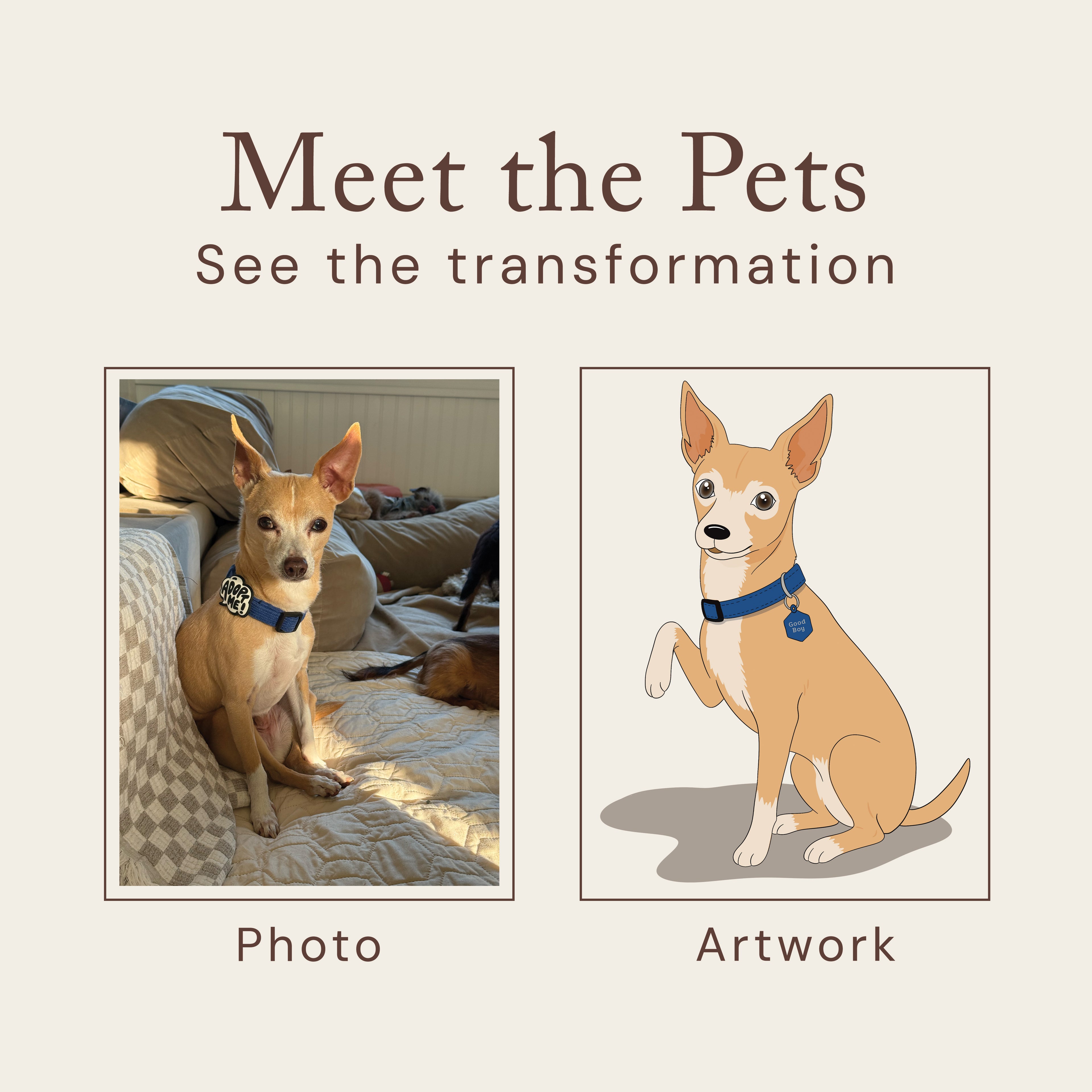 Custom Pet Art Print | Hand-Drawn from Your Pet Photo