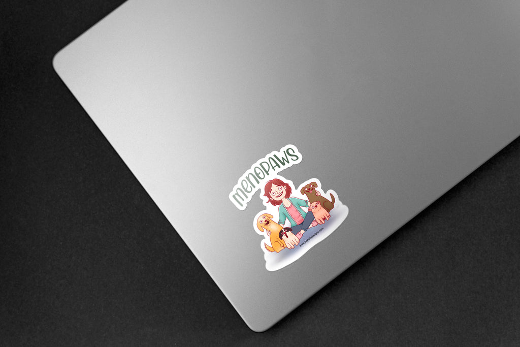 Menopaws Dog Sticker - Hand-Drawn Vinyl Decal