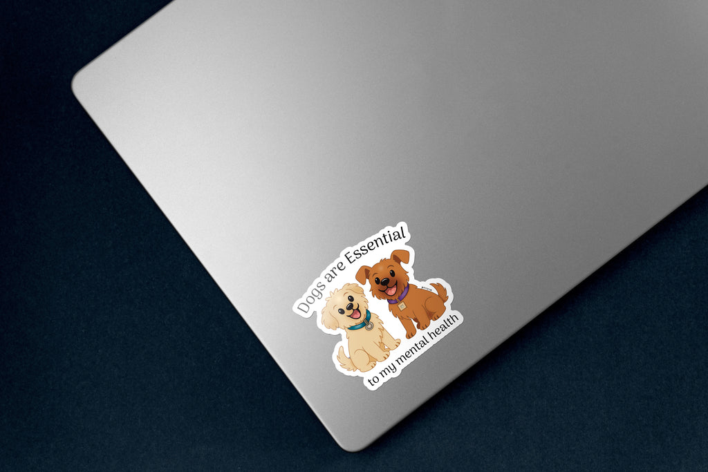 Mental Health Dog Sticker - Hand-Drawn Vinyl Decal
