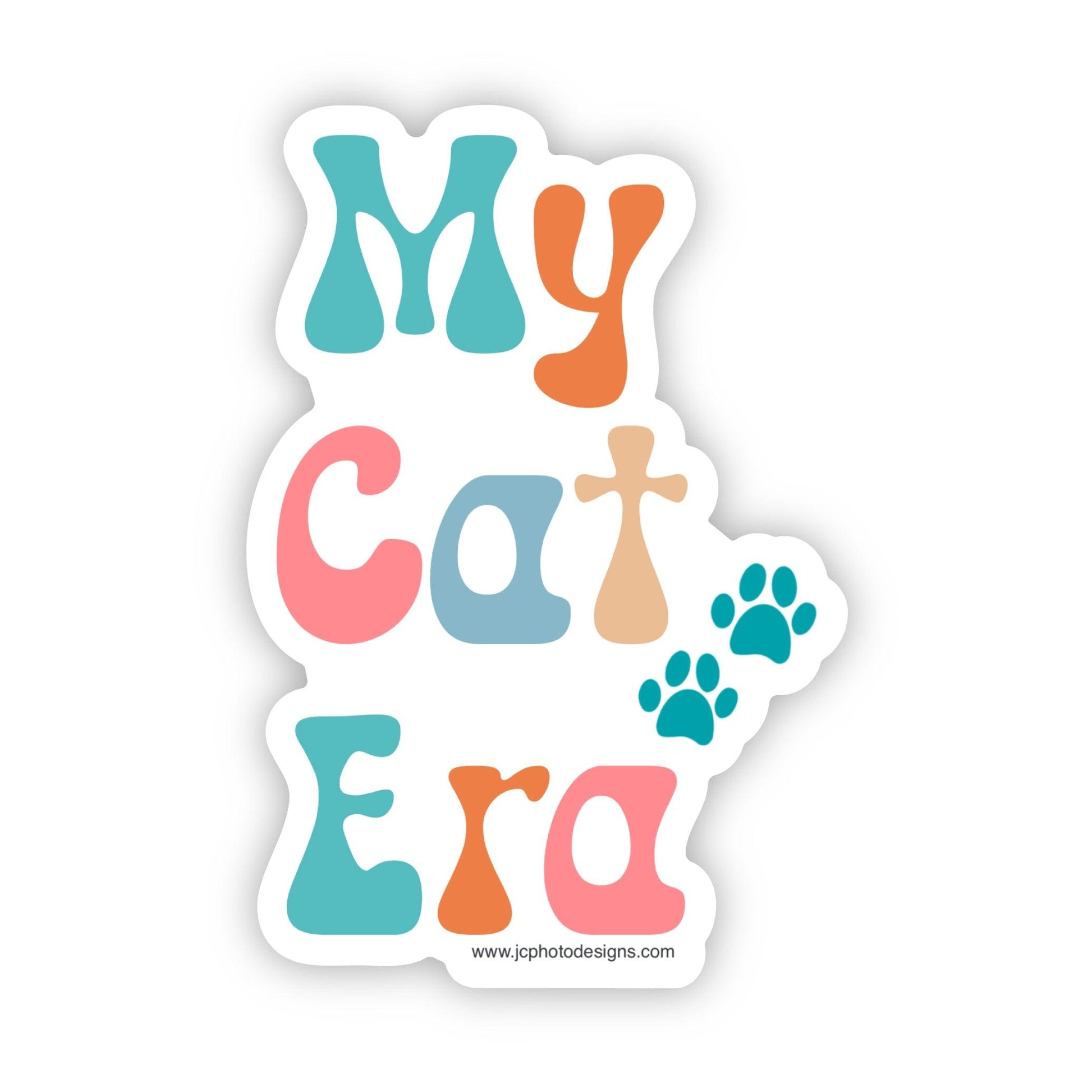 My Cat Era Pastel Sticker - Whimsical Feline Paw Print Sticker - JC Designs