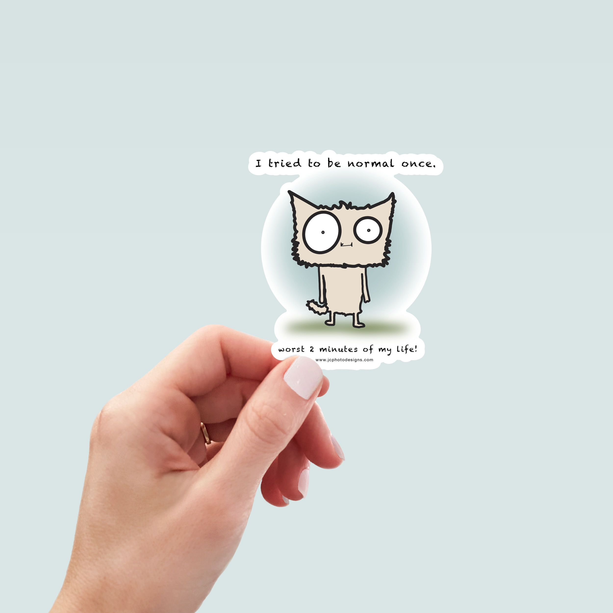 Tried to Be Normal Cat Sticker - Hand-Drawn Vinyl Decal