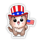 Patriotic Paws Cat Sticker - JC Designs