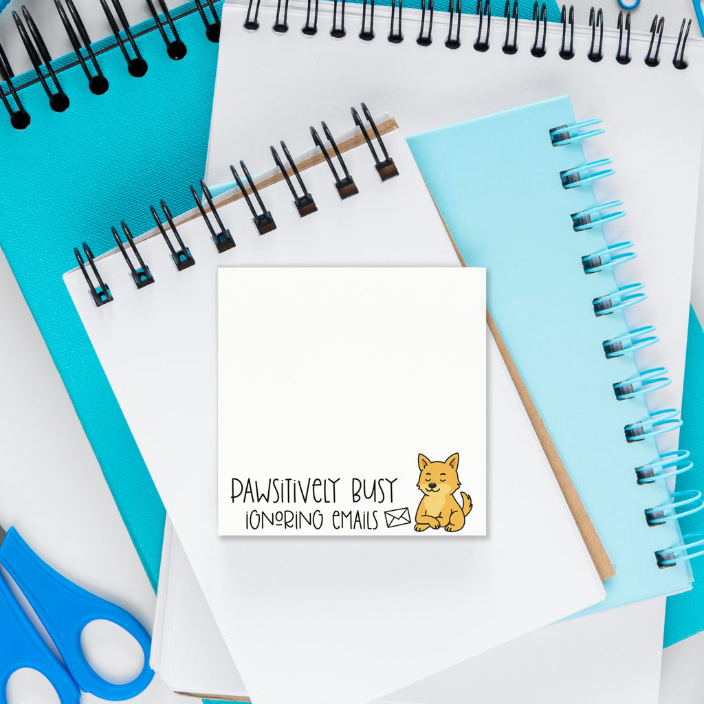 Pawsitively Busy Sticky Notes – Funny Pet Lover Hand-Drawn Notepad