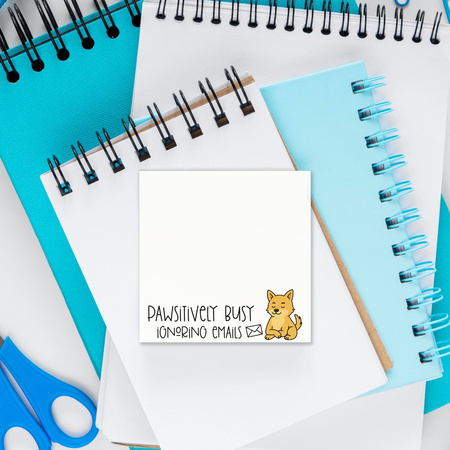 Pawsitively Busy Sticky Notes – Funny Pet Lover 3"x3" Notepad