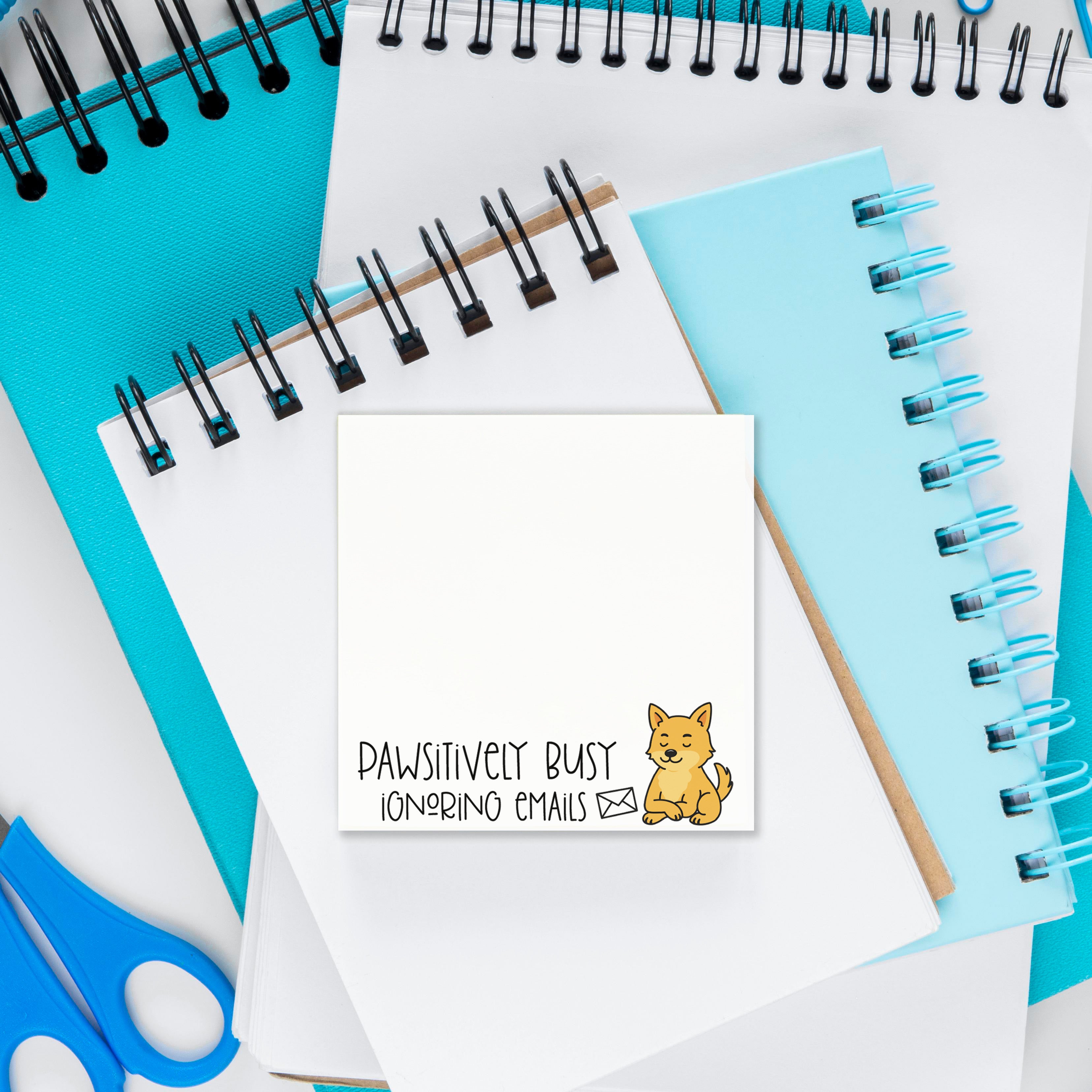 Pawsitively Busy Sticky Notes – Funny Pet Lover Hand-Drawn Notepad