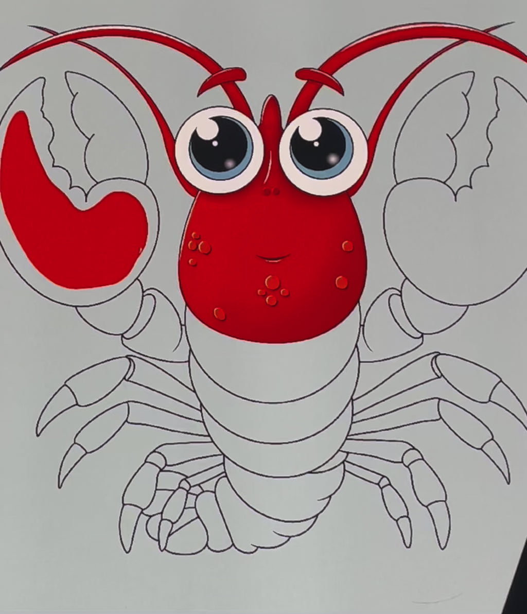 Cheerful Red Lobster Sticker - Hand-Drawn Vinyl Decal