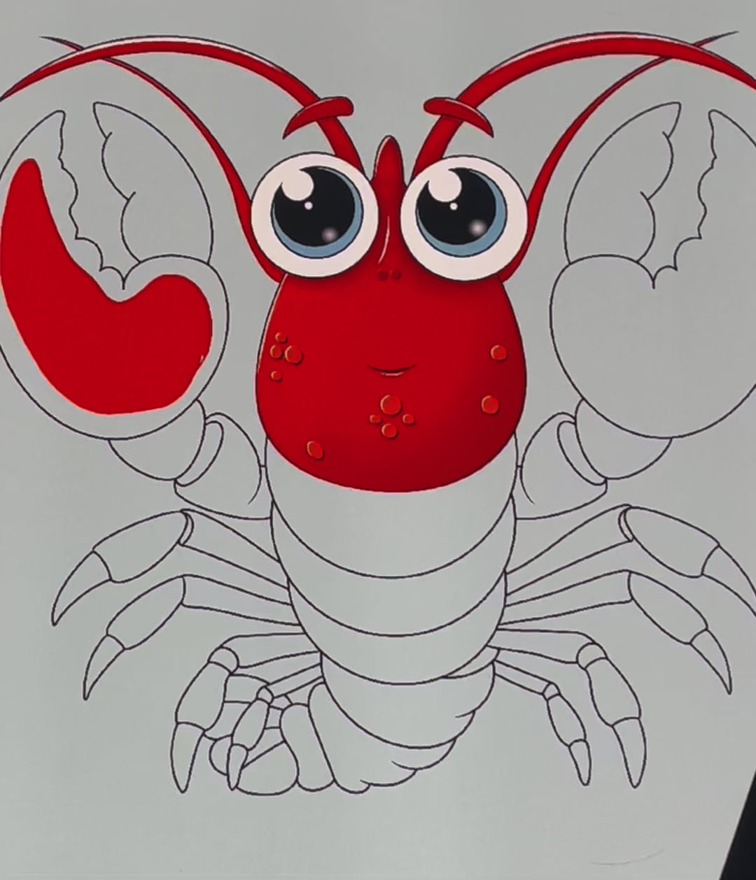 Cheerful Red Lobster Sticker - Hand-Drawn Vinyl Decal