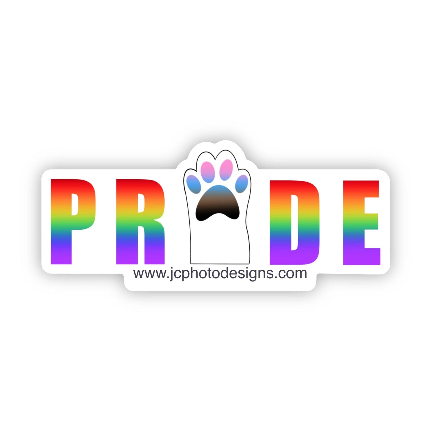 Rainbow PRIDE Paw Sticker - LGBTQ+ Supportive Pet Sticker - JC Designs