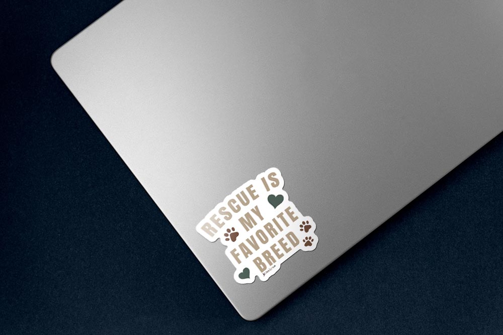 Rescue Favorite Breed Dog Sticker - Hand-Drawn Vinyl Decal