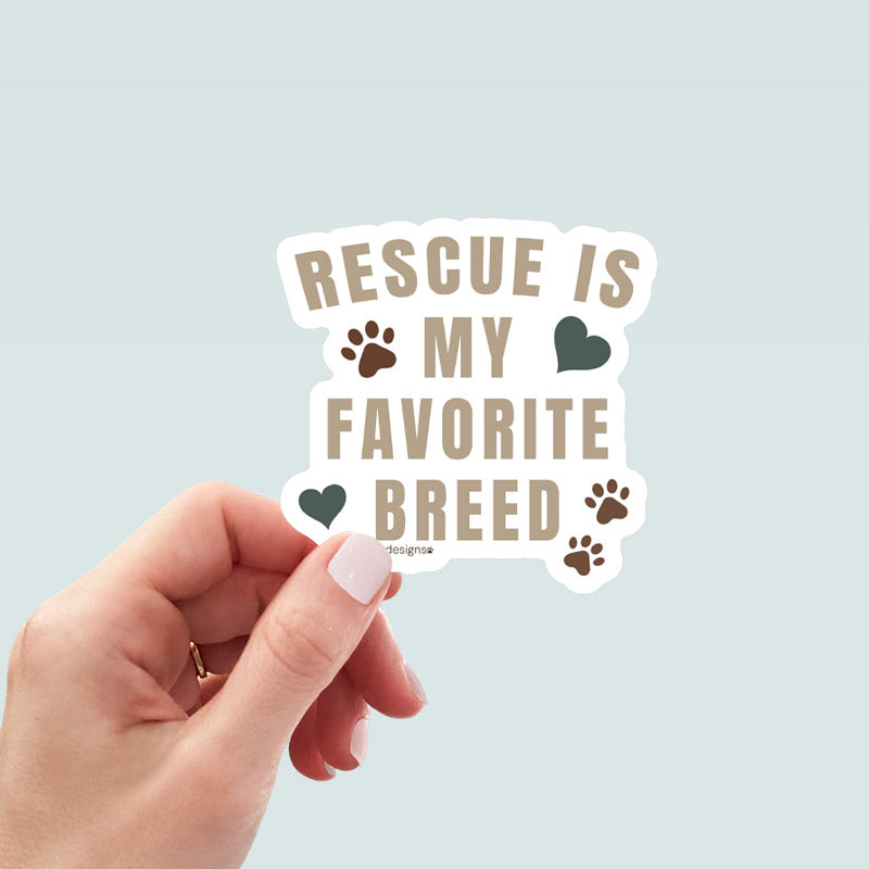 Rescue Favorite Breed Dog Sticker - Hand-Drawn Vinyl Decal