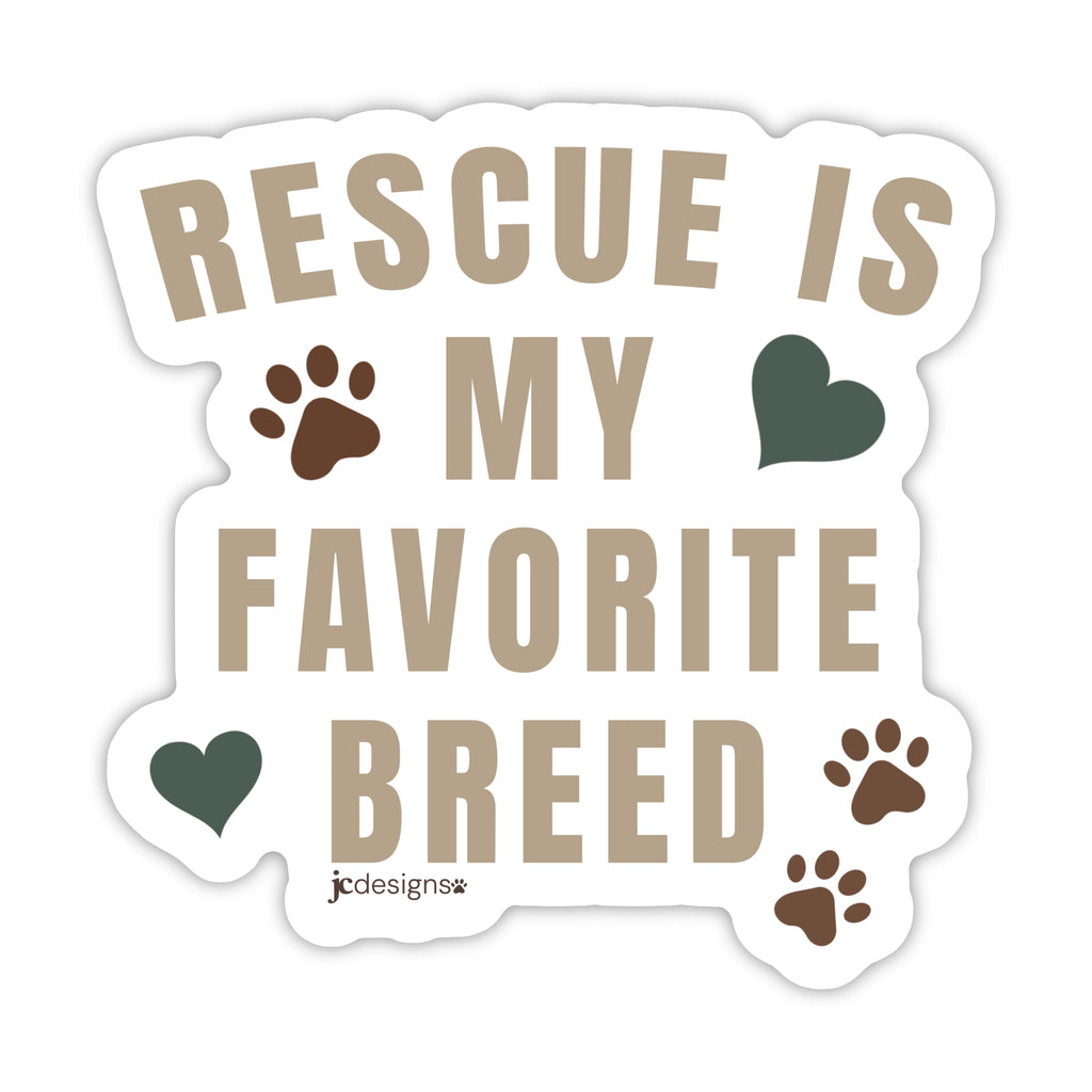 Rescue Favorite Breed Dog Sticker - Hand-Drawn Vinyl Decal