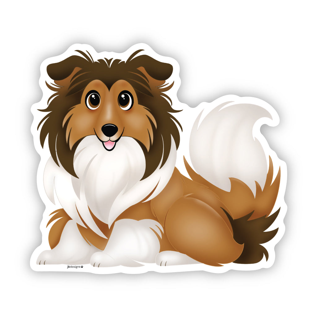 Rough Collie Dog Sticker - Hand-Drawn Vinyl Decal