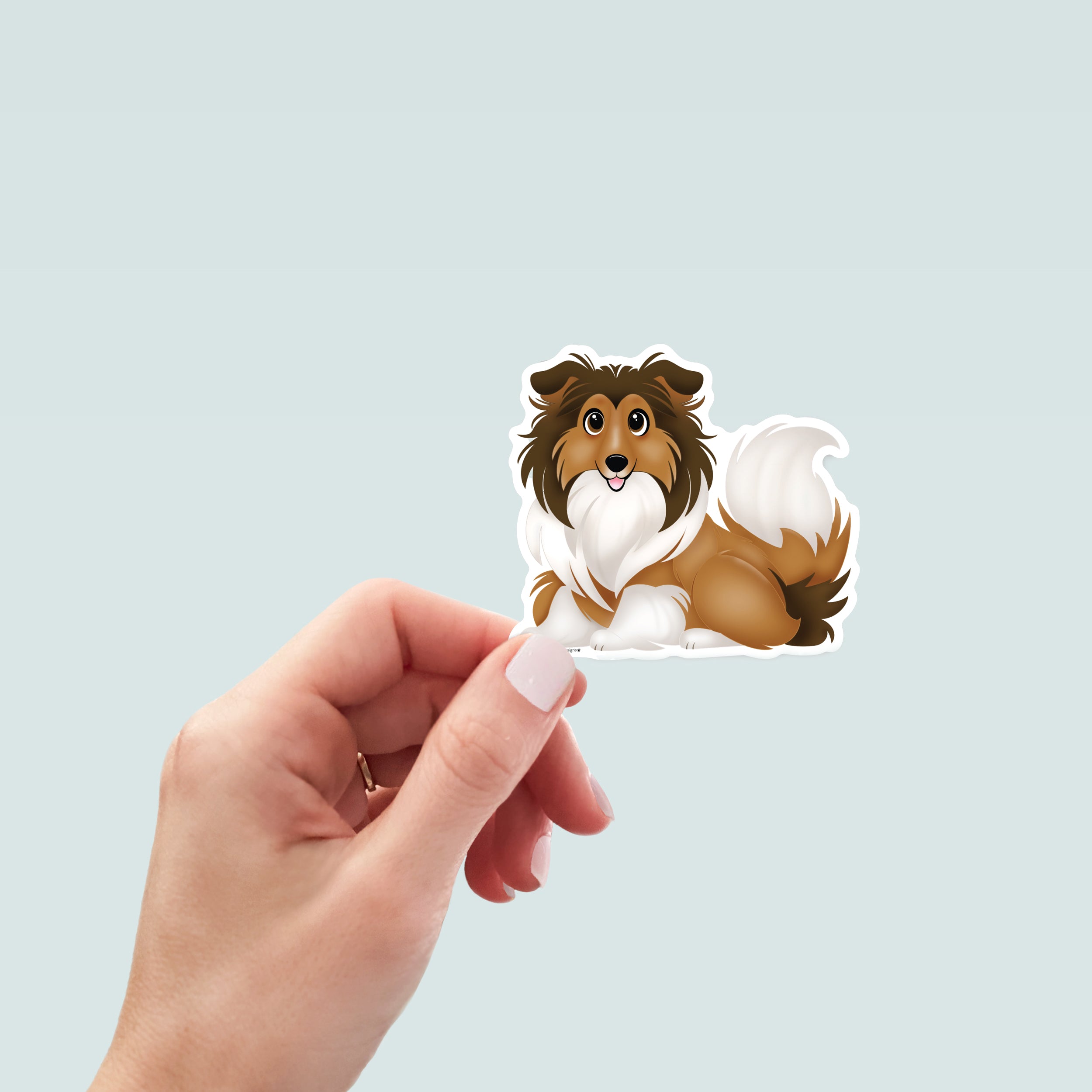 Rough Collie Dog Sticker - Hand-Drawn Vinyl Decal