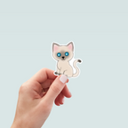 Siamese Cat Sticker - Hand-Drawn Vinyl Decal