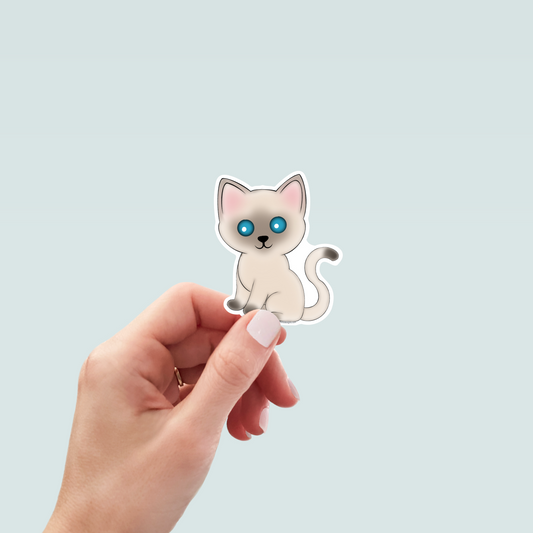 Siamese Cat Art Decal Stickers, Funny Handmade Cute Gift for Pet Lover