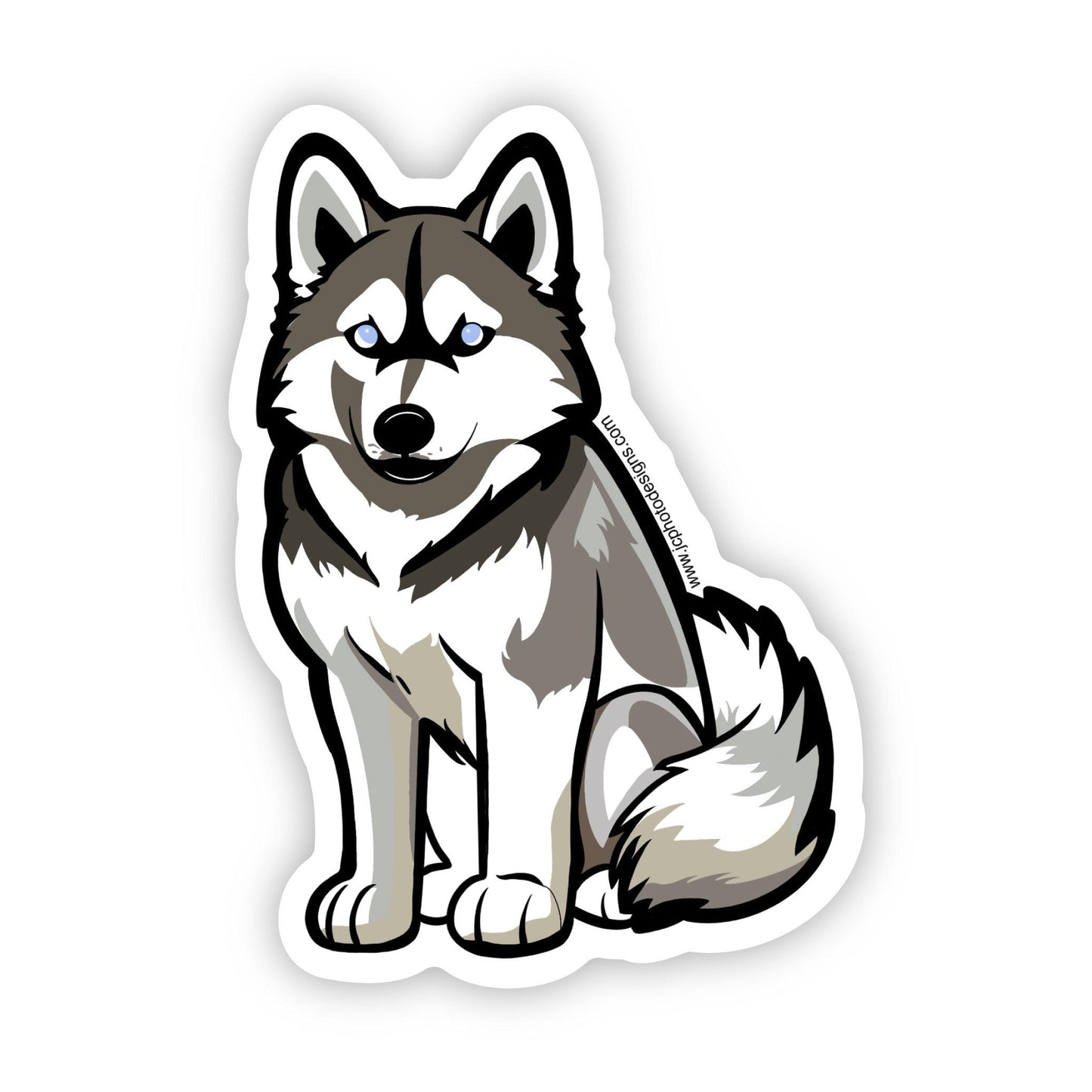 Siberian Husky Sticker with Blue Eyes – Majestic Dog Breed Sticker - JC Designs