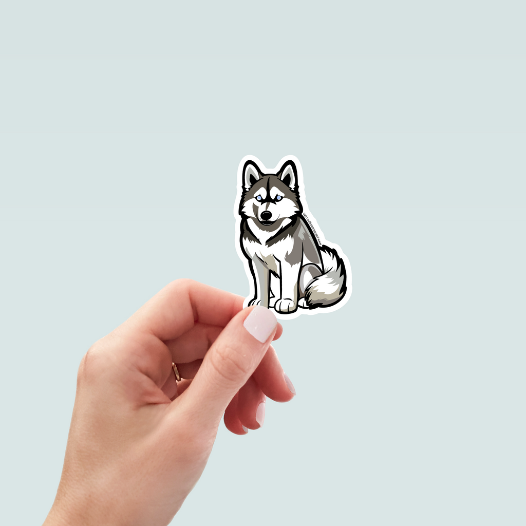 Siberian Husky Dog Sticker - Hand-Drawn Vinyl Decal
