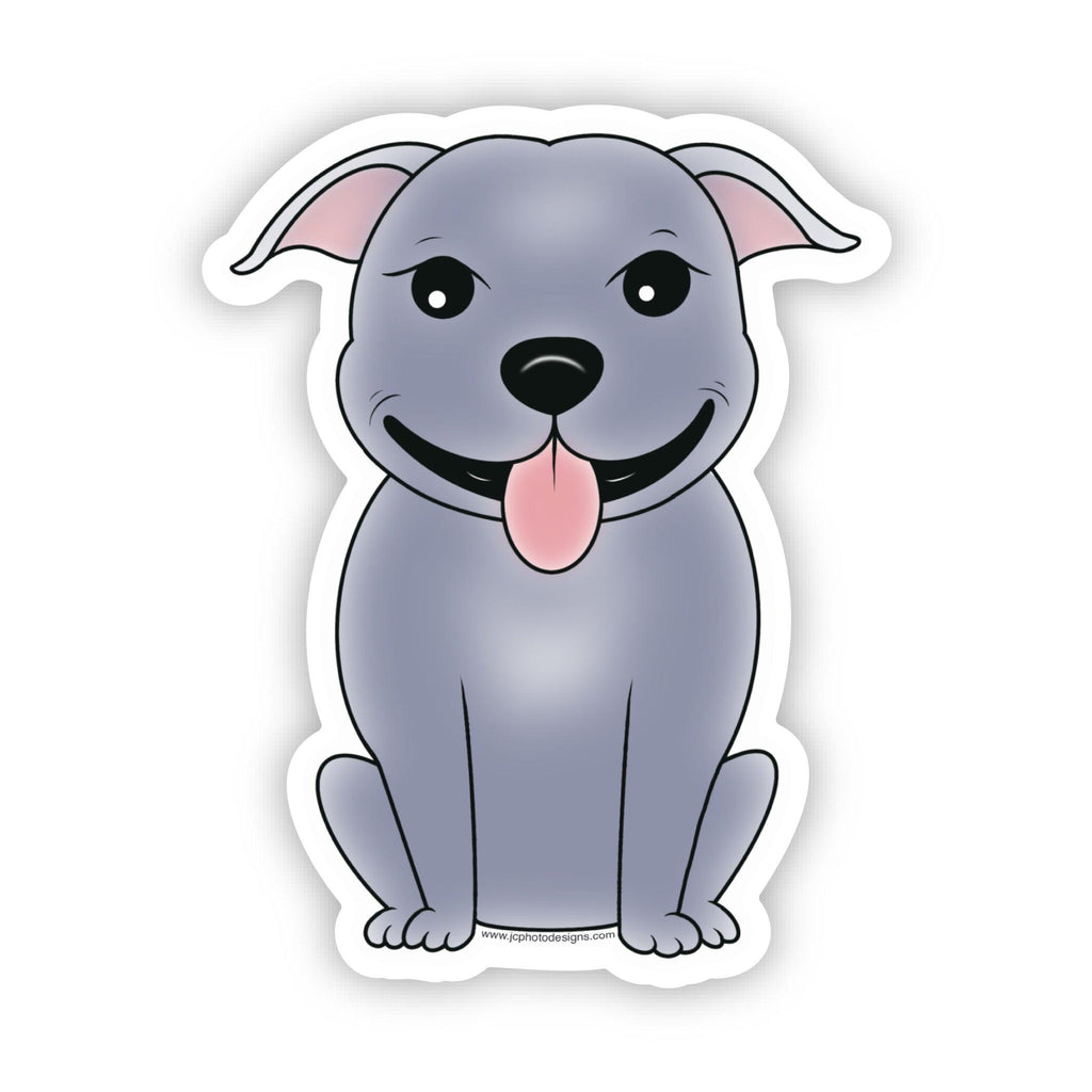 'Smiling Pit Bull Puppy' Sticker - Adorable Dog Breed Sticker - JC Designs