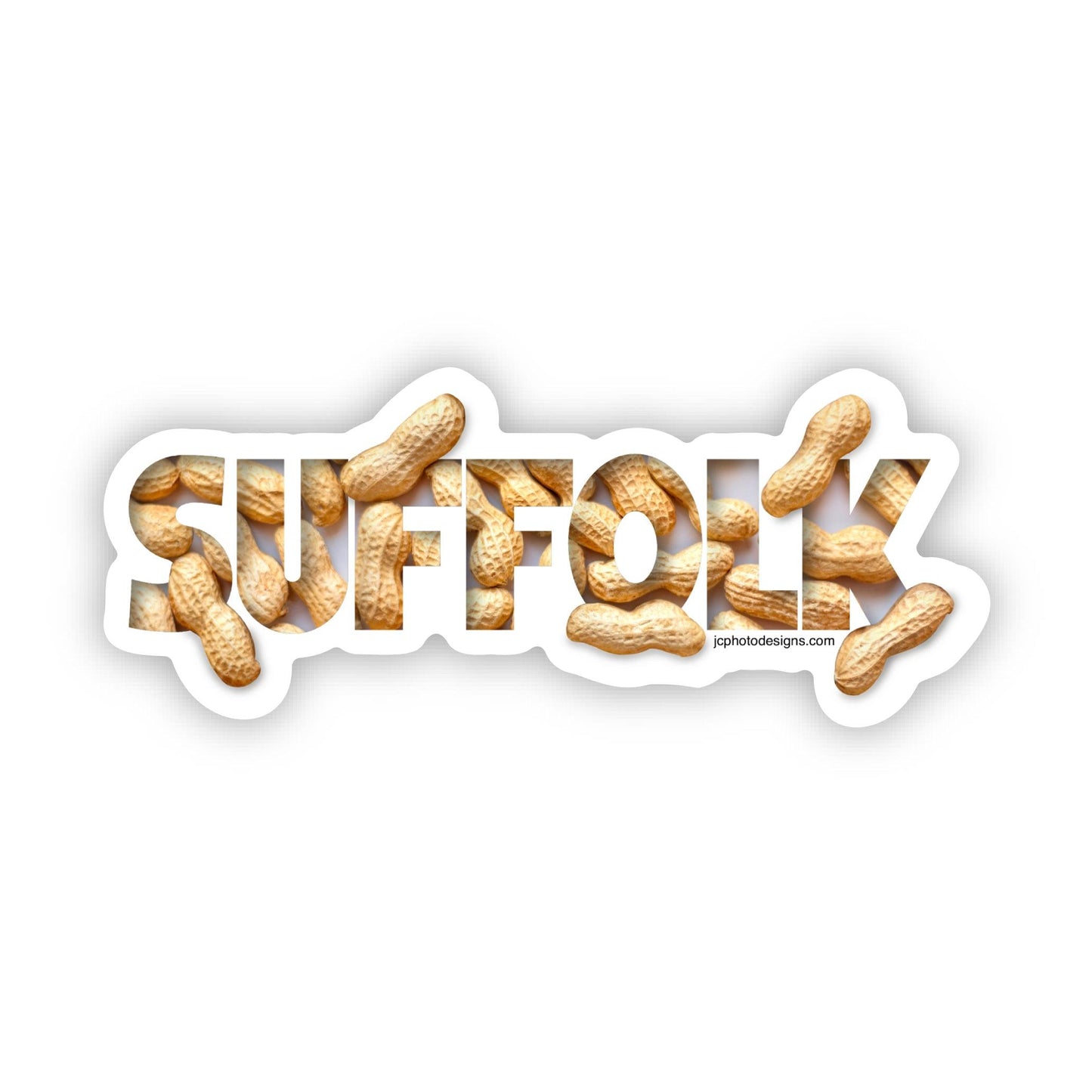 Suffolk Peanut Lettering Sticker – Fun Tribute to the Peanut City - JC Designs